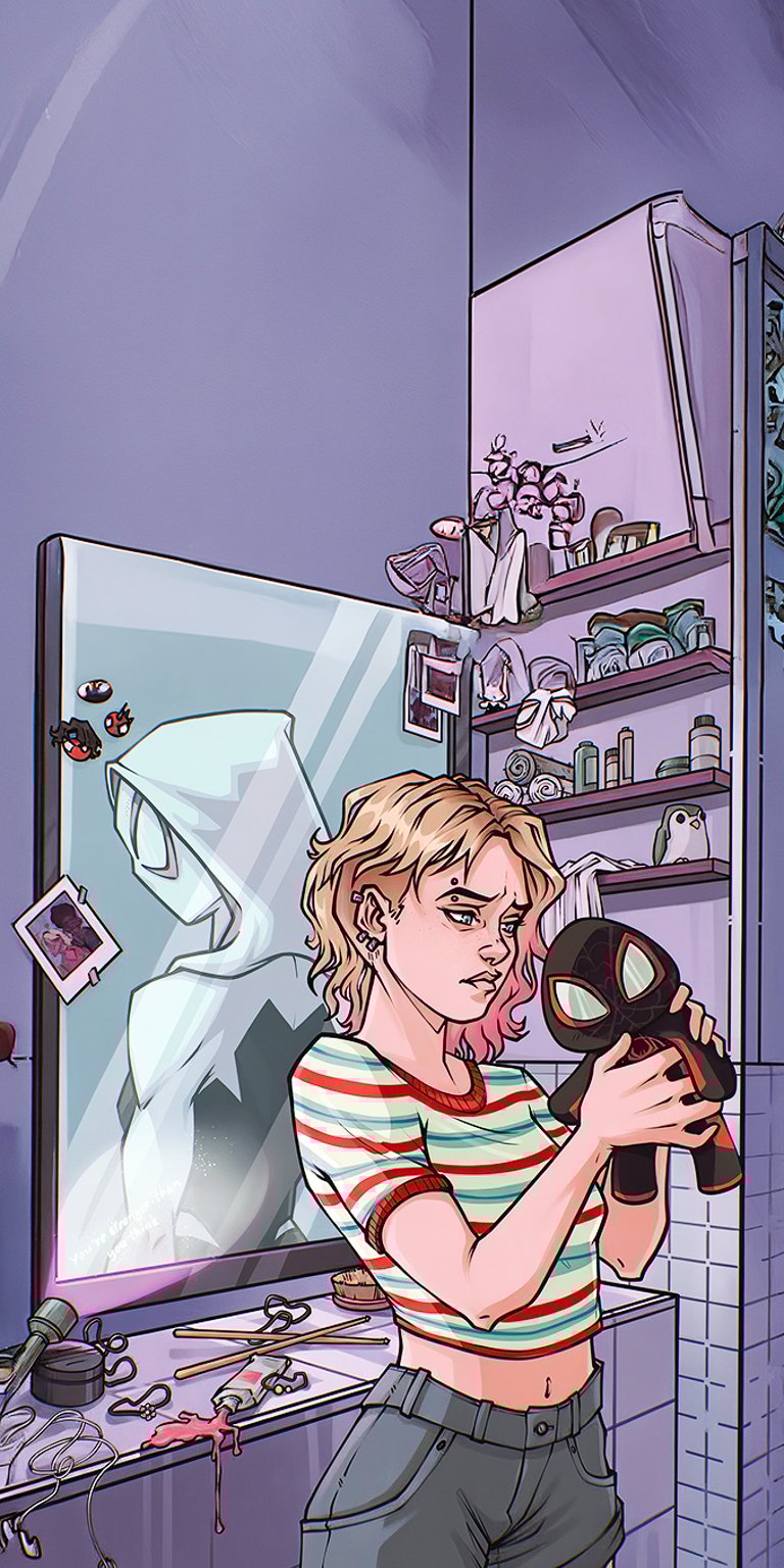 Spider Gwen Two Sides of Me wallpaper iPhone 4K