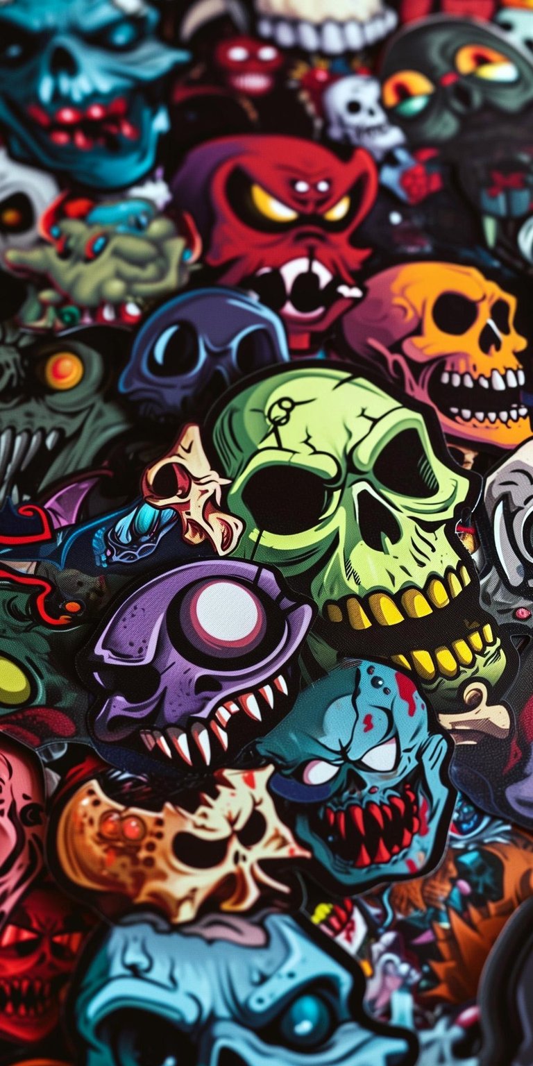 Skull doodle wallpaper mobile HD