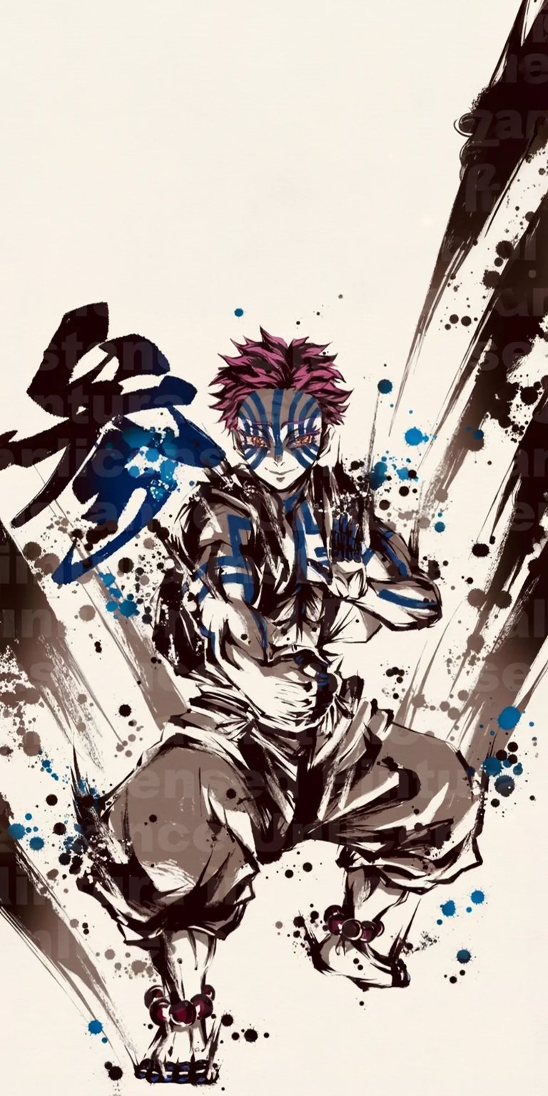 Akaza Demon Slayer iOS 4K wallpaper