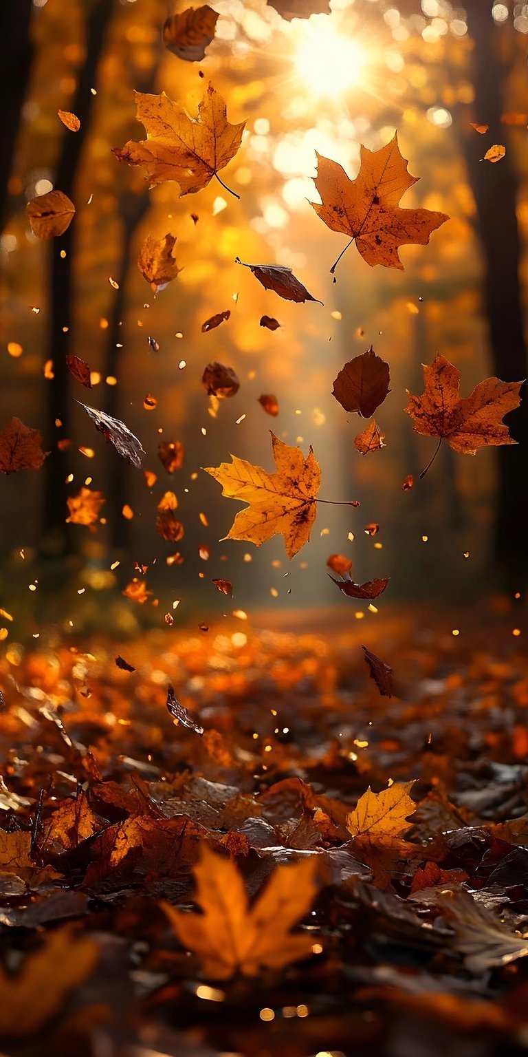 Autumn 3D spatial depth effect iPhone wallpaper HD