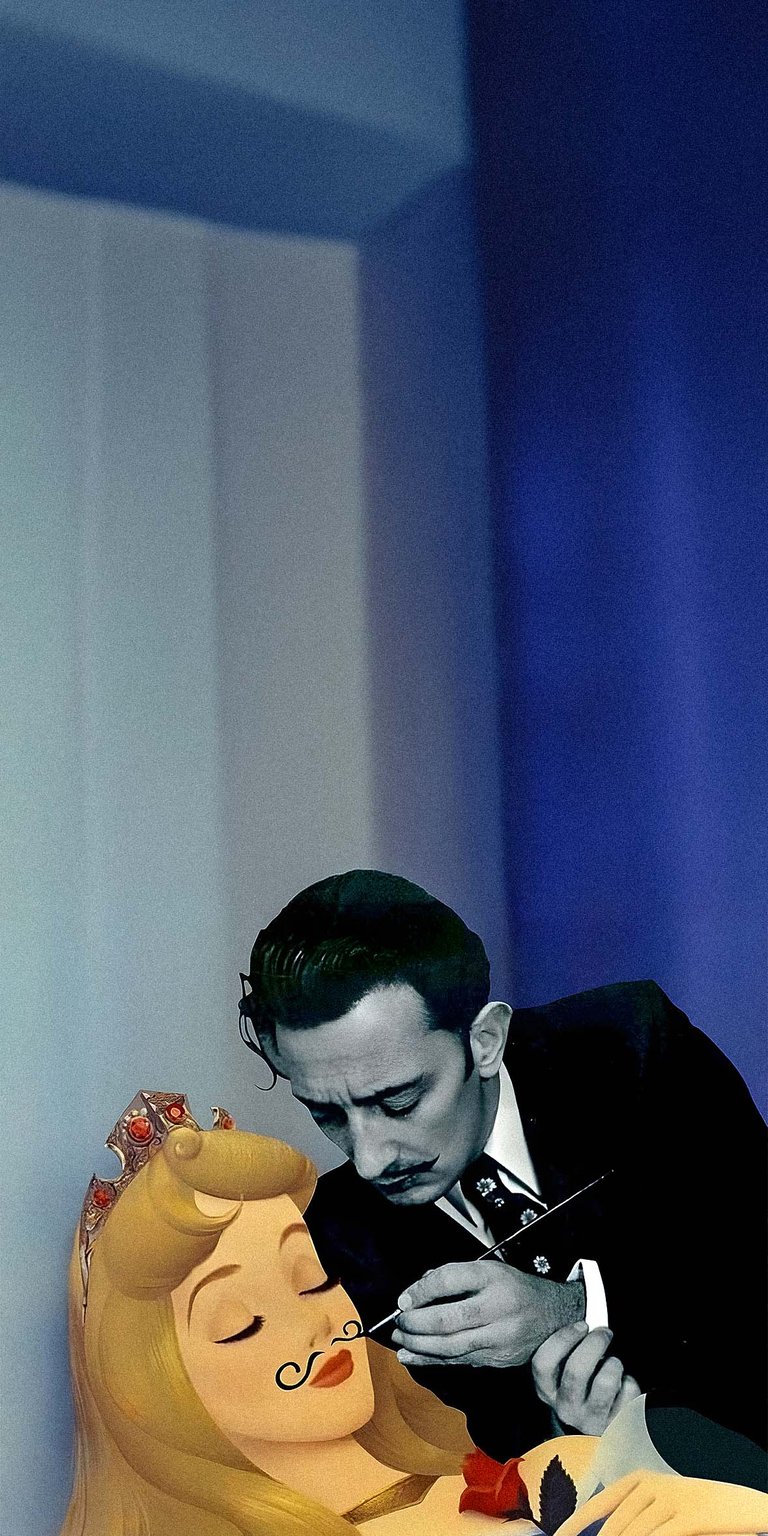 Sleeping beauty & dali making fun wallpaper