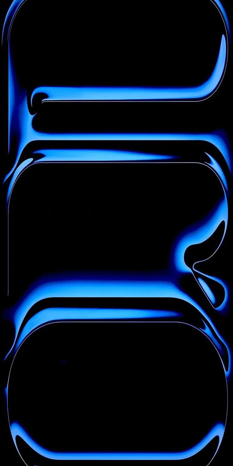 Download this cool abstract blue 4K wallpaper for your iPhone! The wallpaper features glowing, rounded rectangles set against a stark black backdrop, creating a futuristic and captivating design.