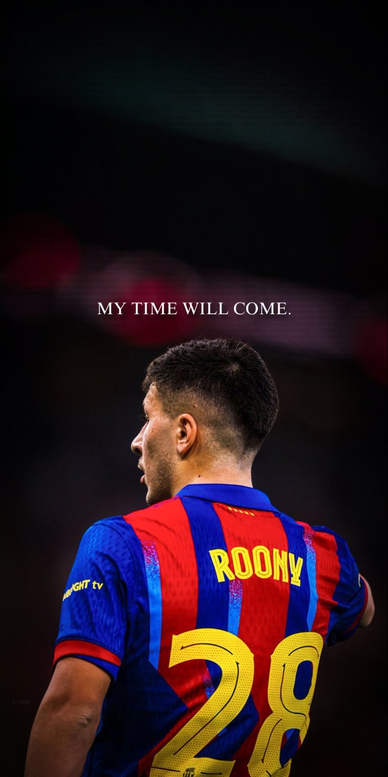 This Roony Bardghji FC Barcelona 4K wallpaper features the young talent in the iconic Blaugrana kit with a cinematic, moody atmosphere. Perfect for an iPhone lock screen, this aesthetic wallpaper captures a moment of determination with high-contrast lighting and bold red and blue hues.
