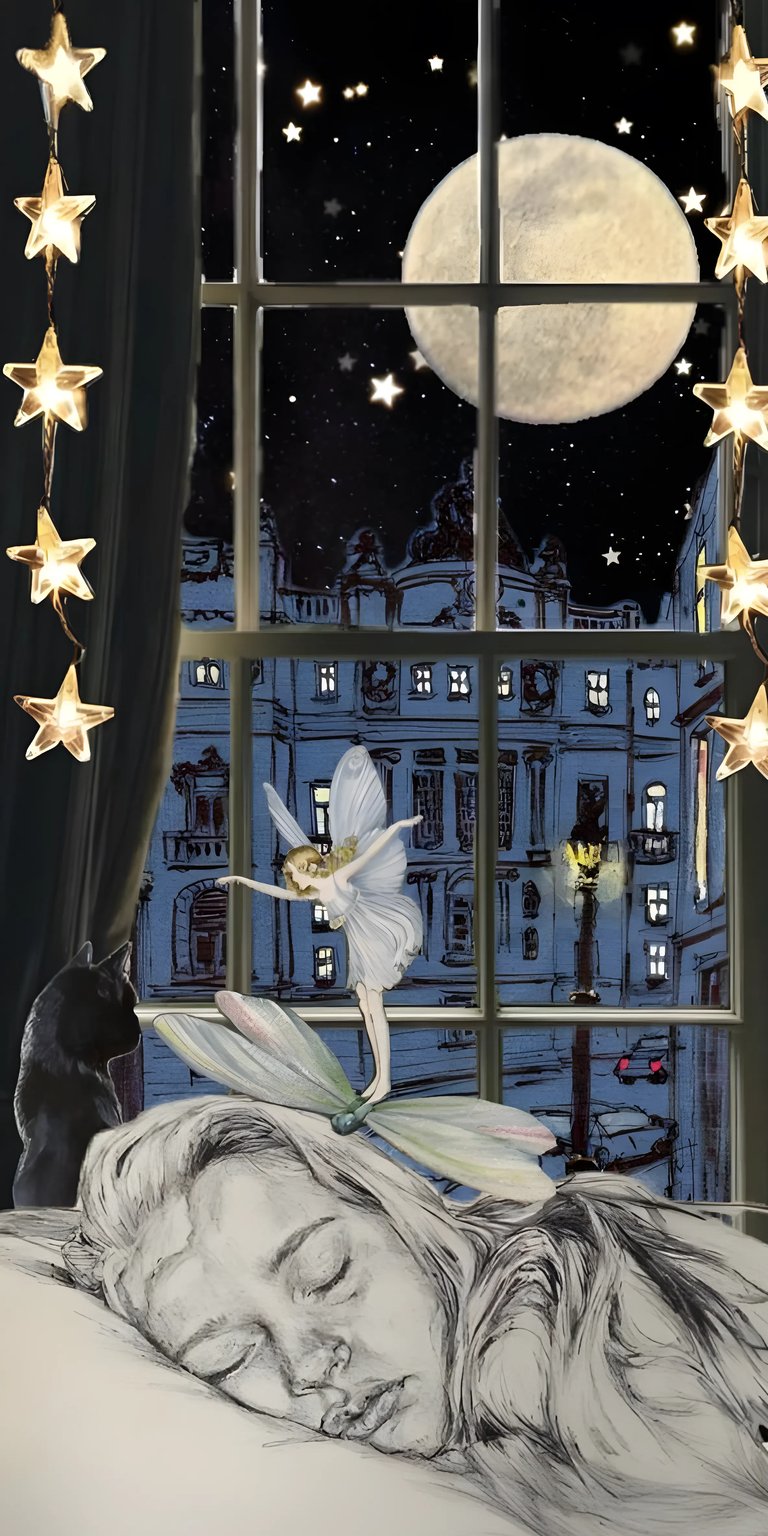 Little fairy at night art iPhone wallpaper HD