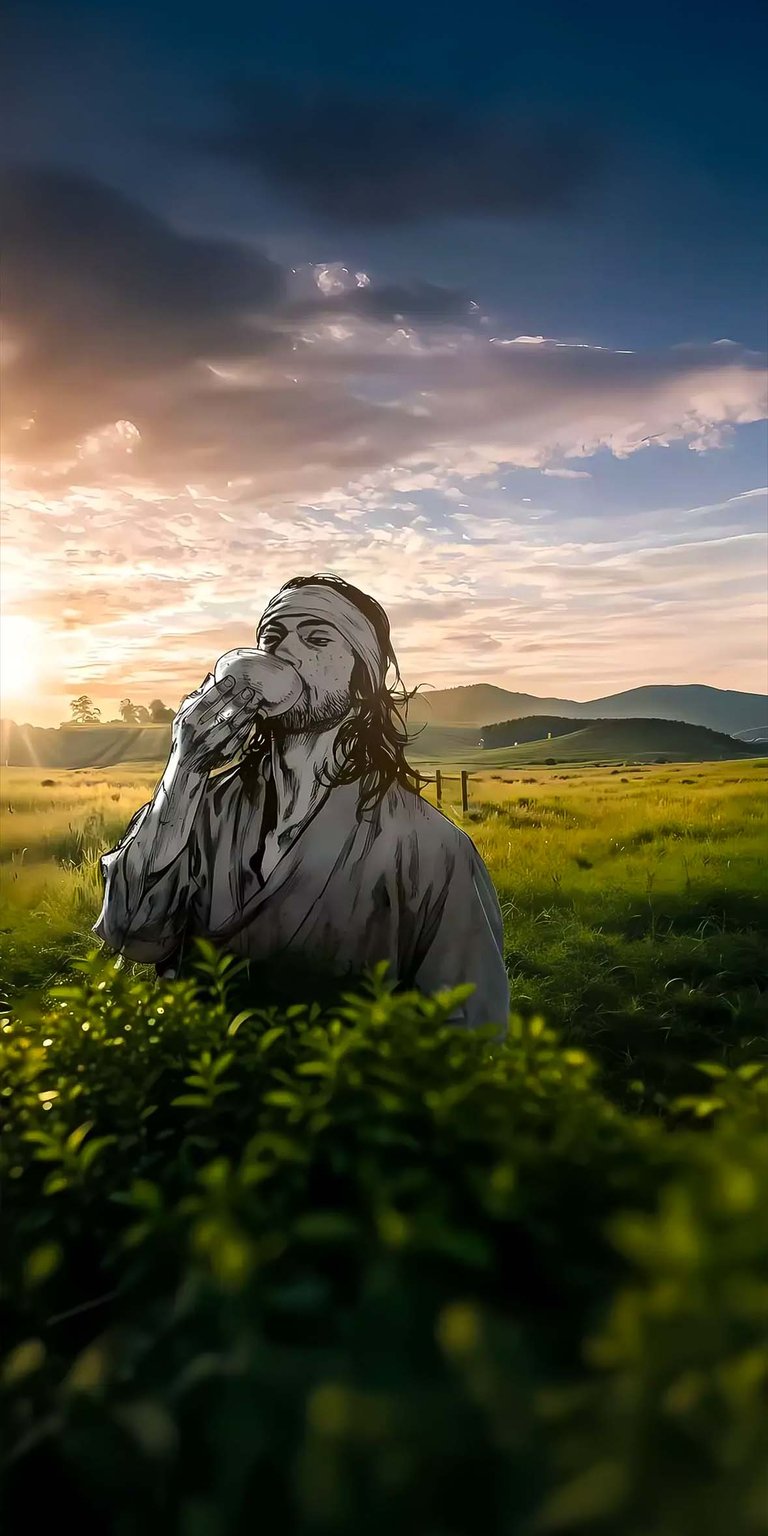 Miyamoto Musashi eating iPhone wallpaper HD