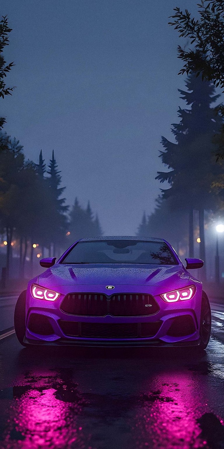 BMW M4 Purple Angel Lights Wallpaper mobile HD