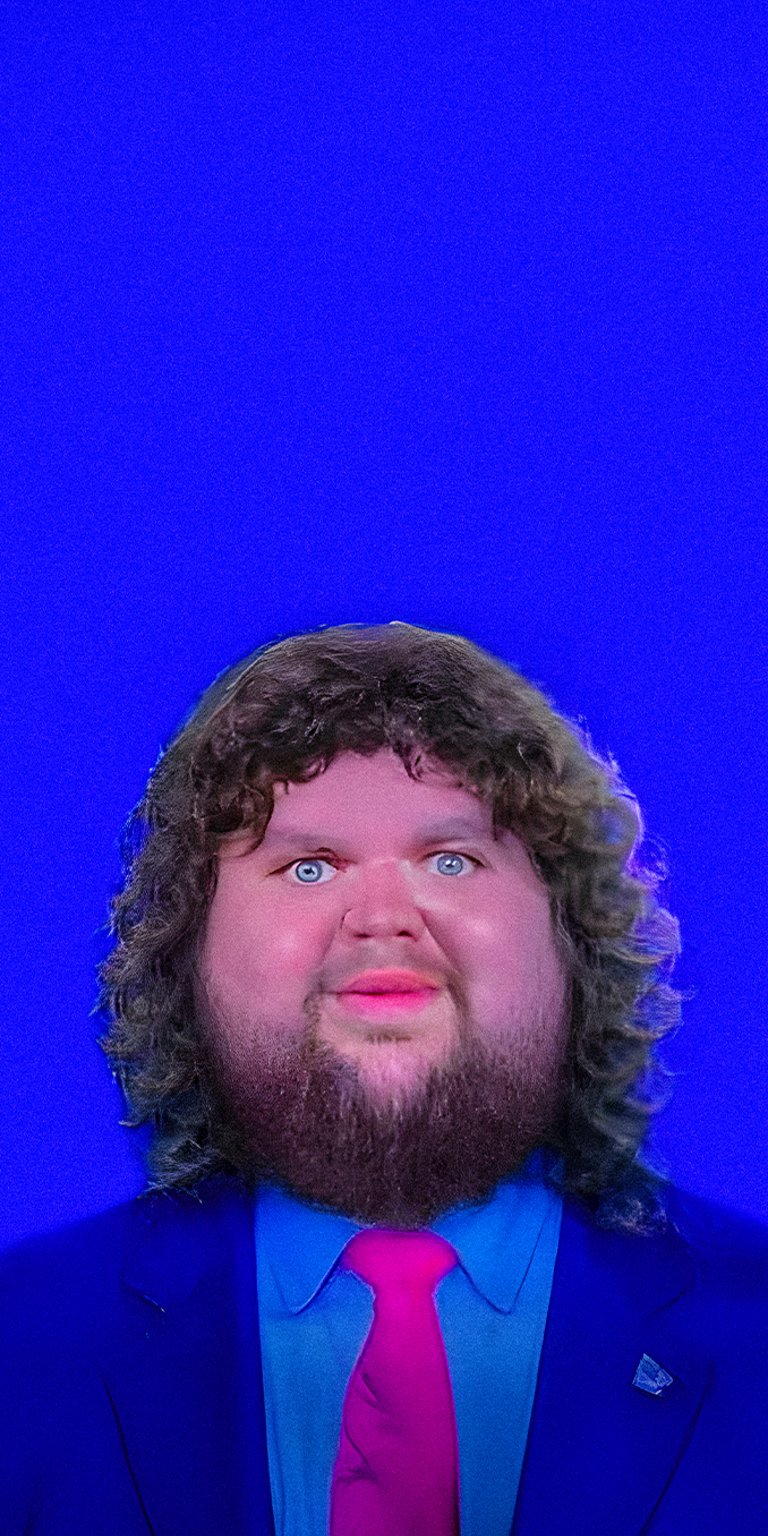 JD Vance curly hair meme wallpaper for iPhone