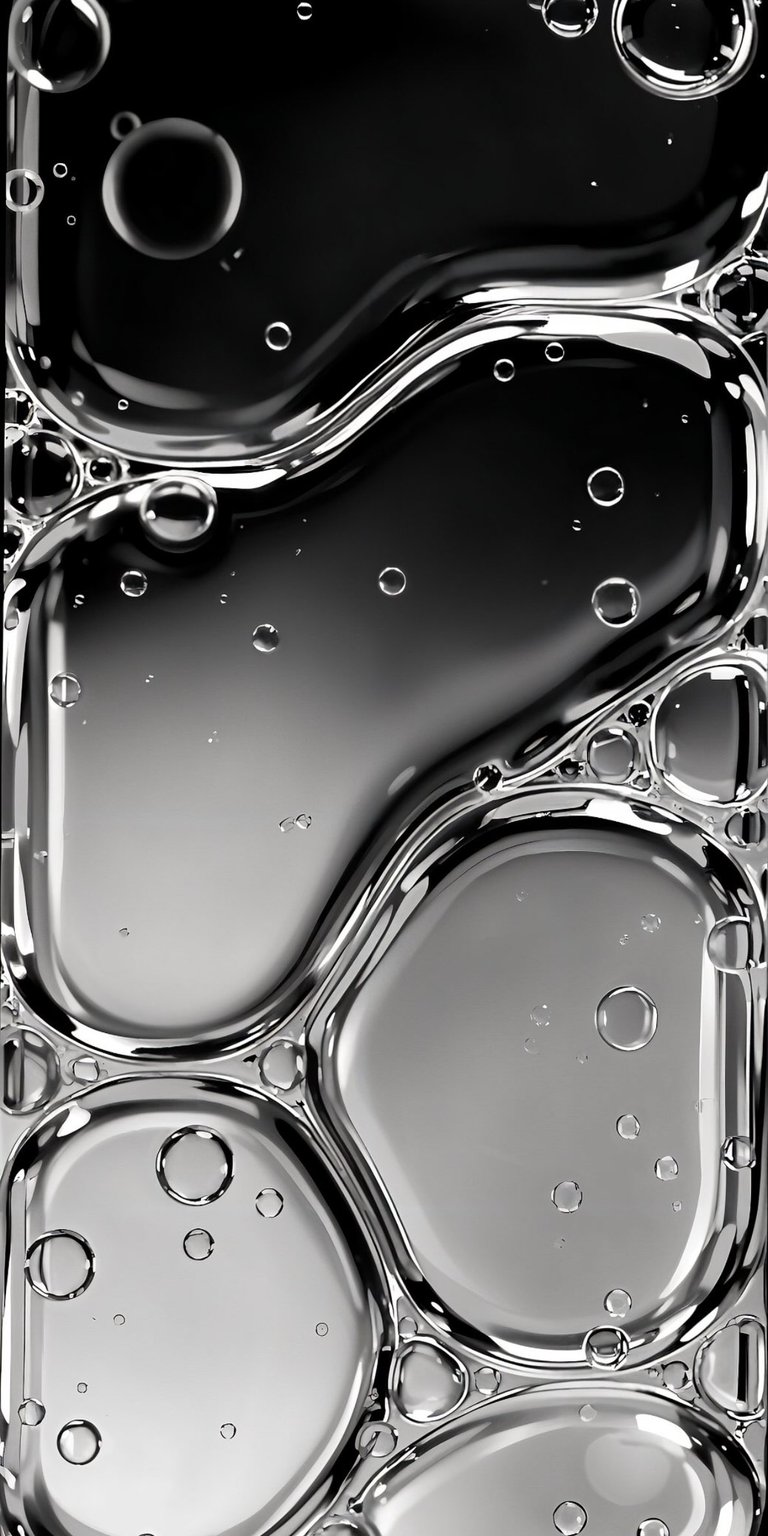 Download this mesmerizing water drop 4K wallpaper for your iPhone, showcasing an array of glistening spheres and elongated silver bubbles. This wallpaper captures the beauty of liquid droplets with stunning clarity and a gradient-lit backdrop.