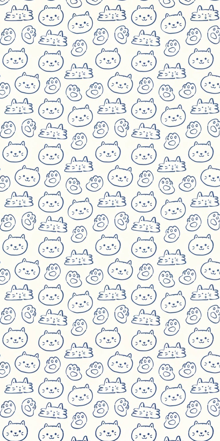 Cat faces pattern art iPhone wallpaper HD