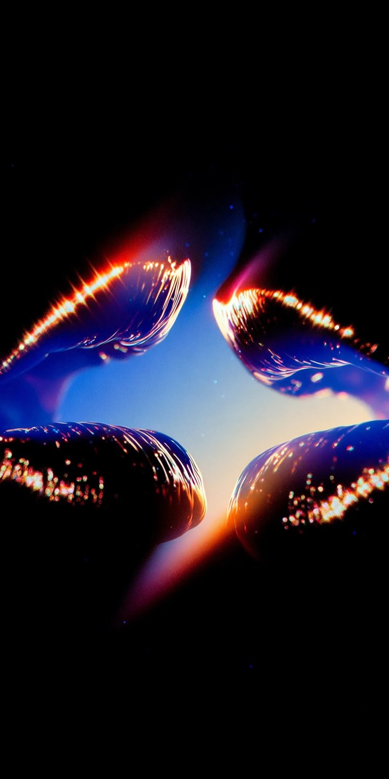 Dark Chrome couple lips art iOS wallpaper HD