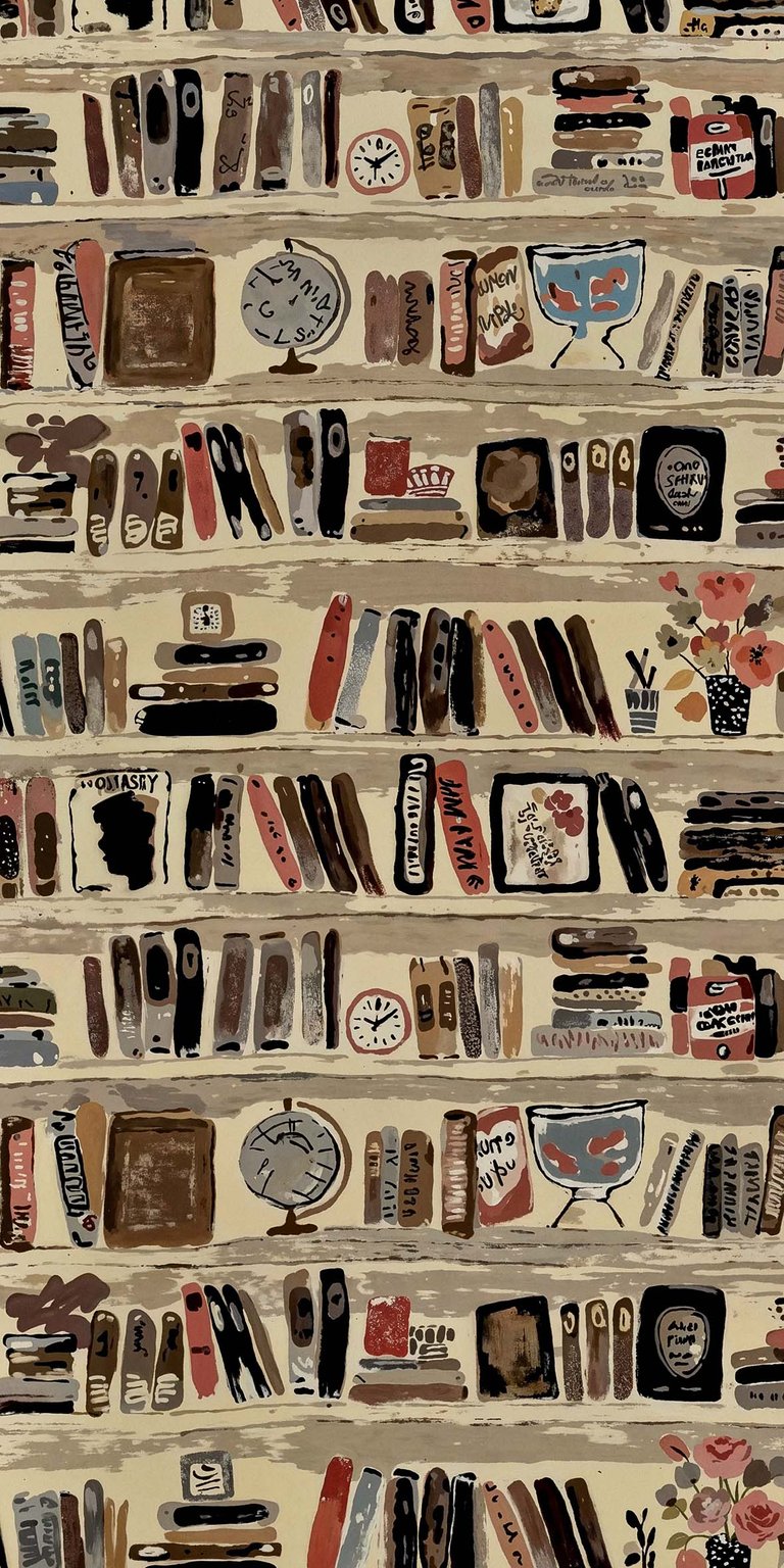 Book shelf artistic wallpaper HD iOS