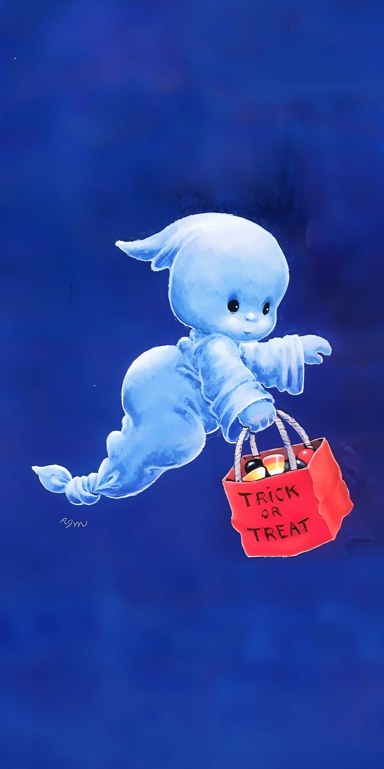 Cartoon ghost halloween iOS wallpaper HD