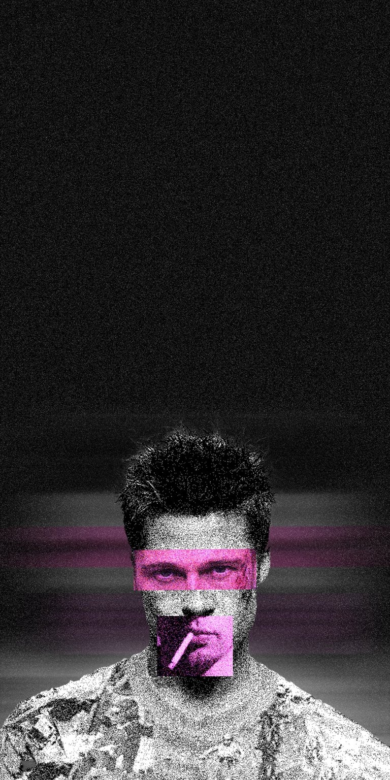 This Brad Pitt wallpaper showcases a black and white halftone image with pink bars across the eyes and mouth for your iPhone. Get this 4K wallpaper featuring a cigarette.