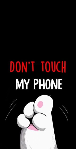 Don't touch my phone cute cat mobile wallpaper