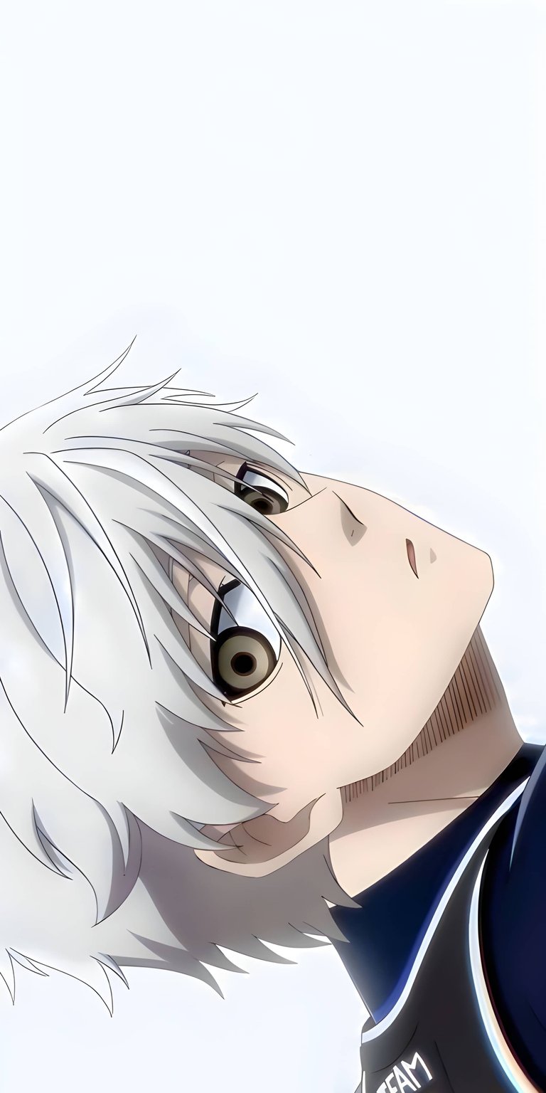 Download this Nagi Seishiro 4K wallpaper for your iPhone, featuring his spiky white hair and captivating eyes. This wallpaper captures the intense gaze of Nagi with remarkable detail.