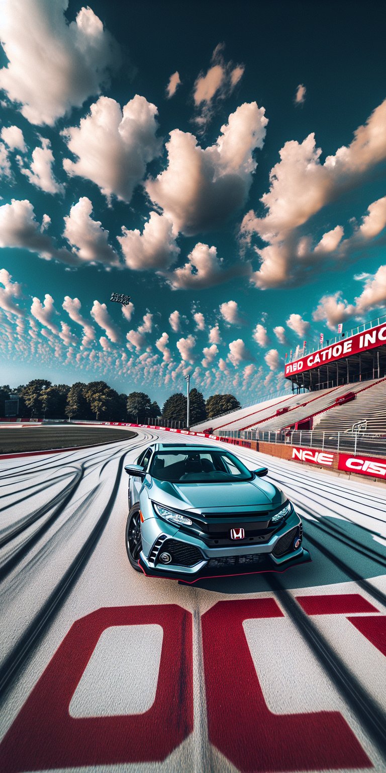 Civic beside the race track wallpaper iPhone HD