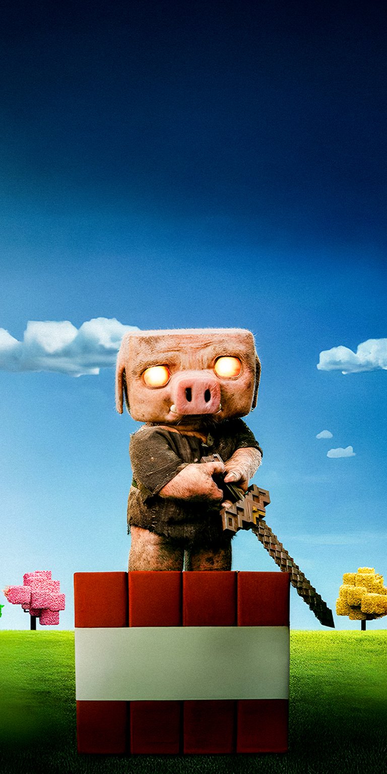 Pig Minecraft wallpaper for mobile 4K