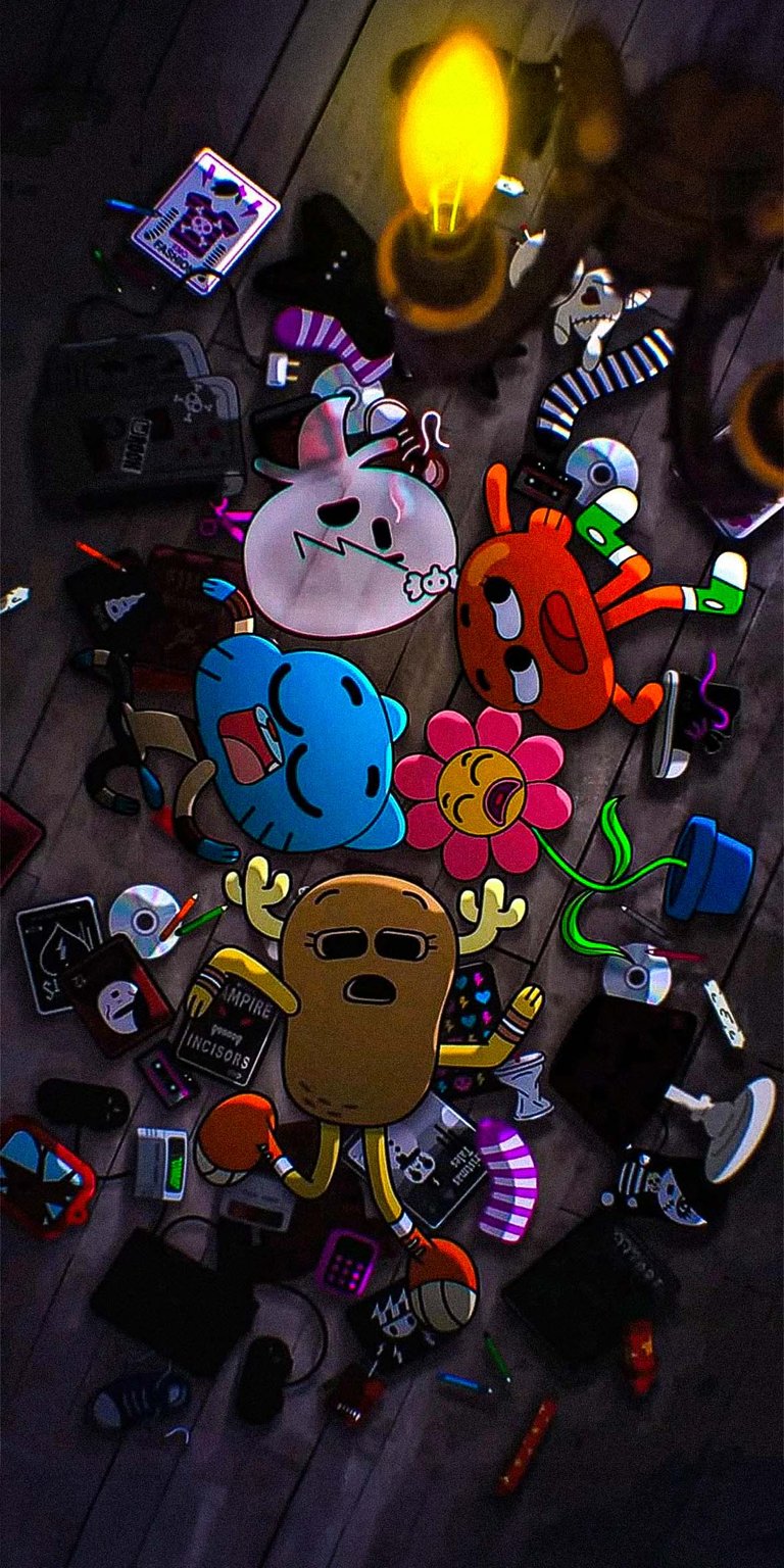 Colorful cartoons lockscreen wallpaper IOS