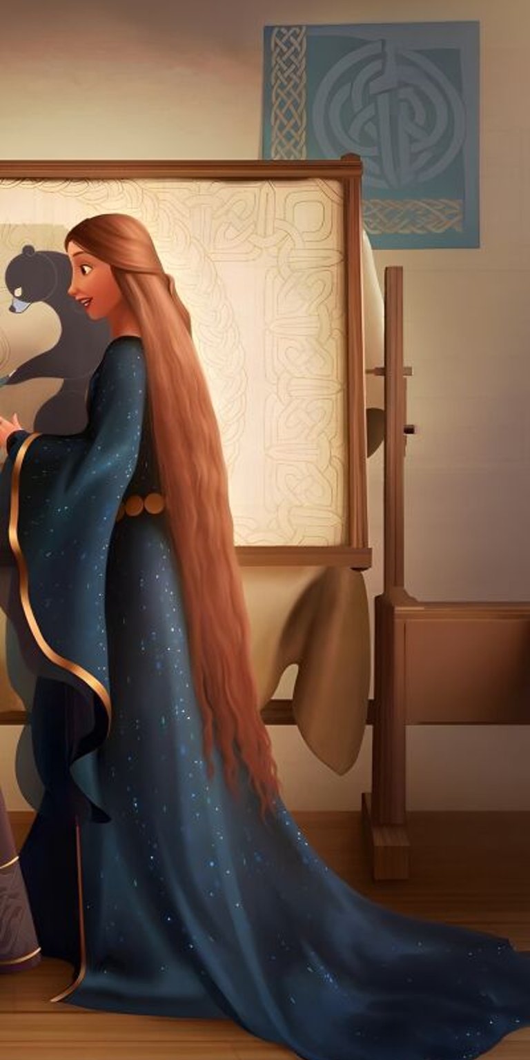 Transform your iPhones with this striking Brave matching wallpaper in 4K, designed for two users! Featuring intricate Celtic knotwork, colorful yarn balls, and Merida's silhouette, this wallpaper will enhance any screen.