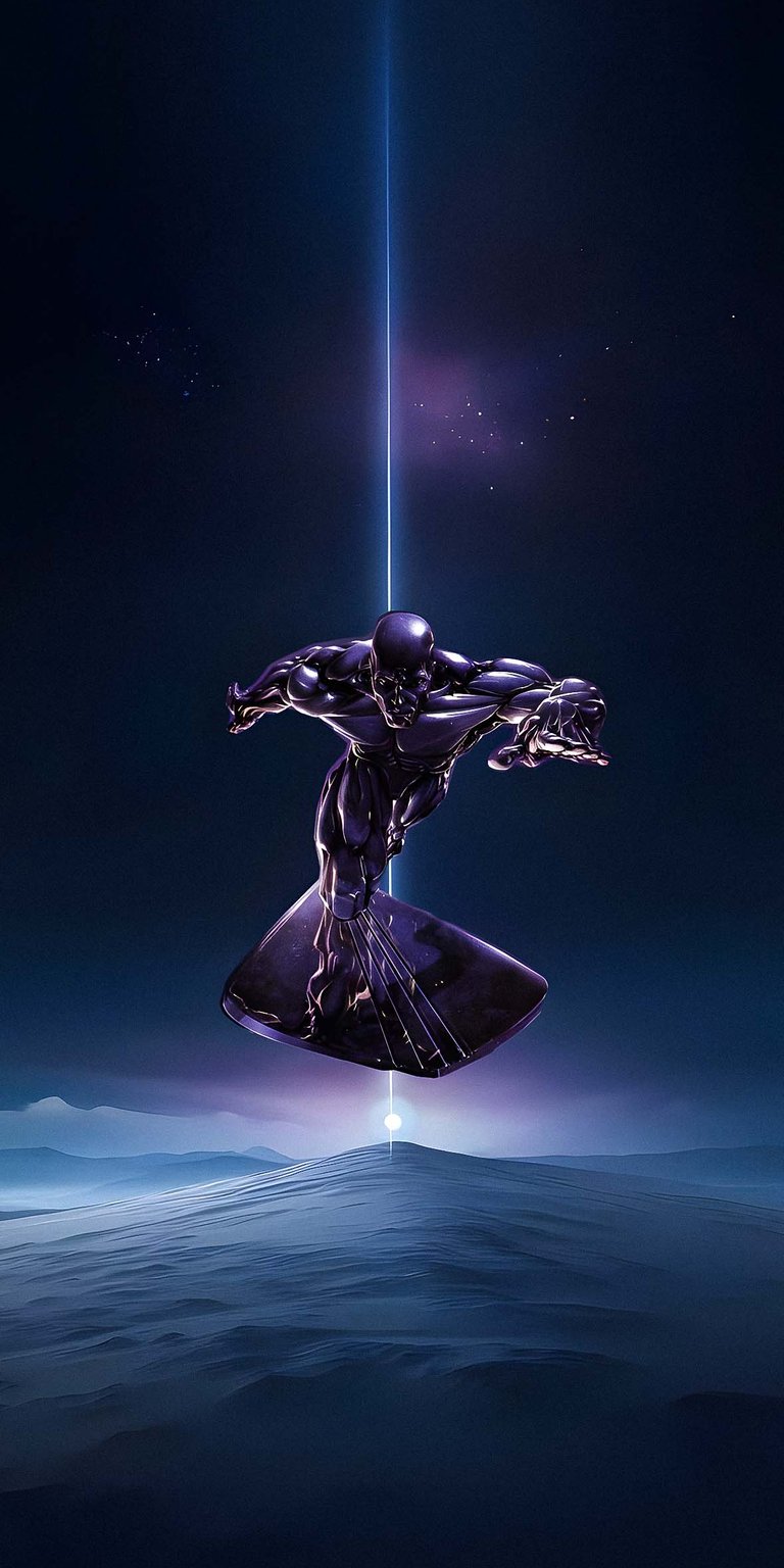 Silver Surfer in space wallpaper iPhone HD