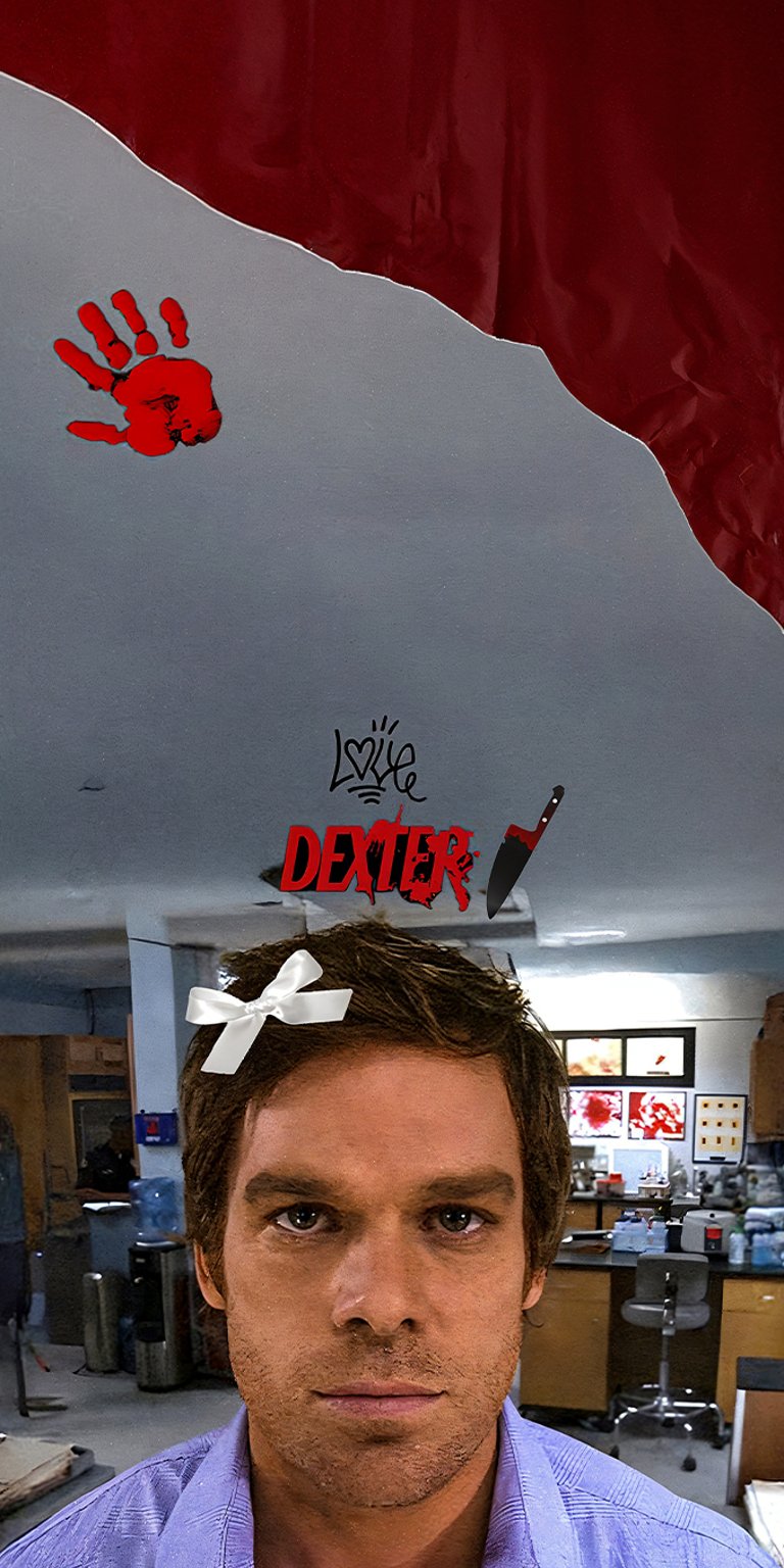 Dexter with ribbon art wallpaper iPhone 4K