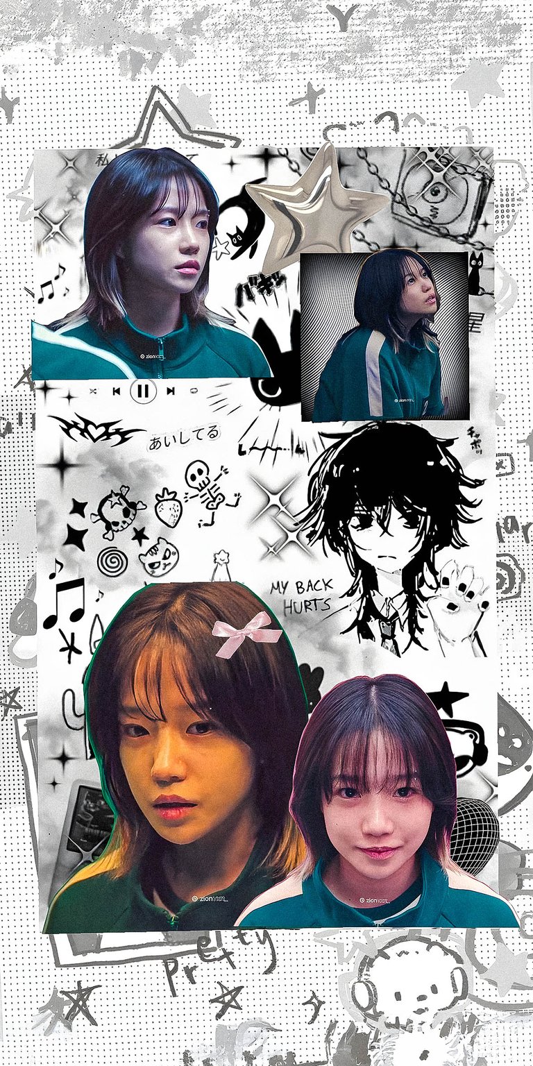 Player 222 Kim Jun-hee collage cute wallpaper