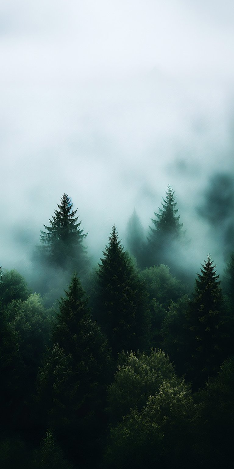 Landscape foggy forests wallpaper iPhone 4K