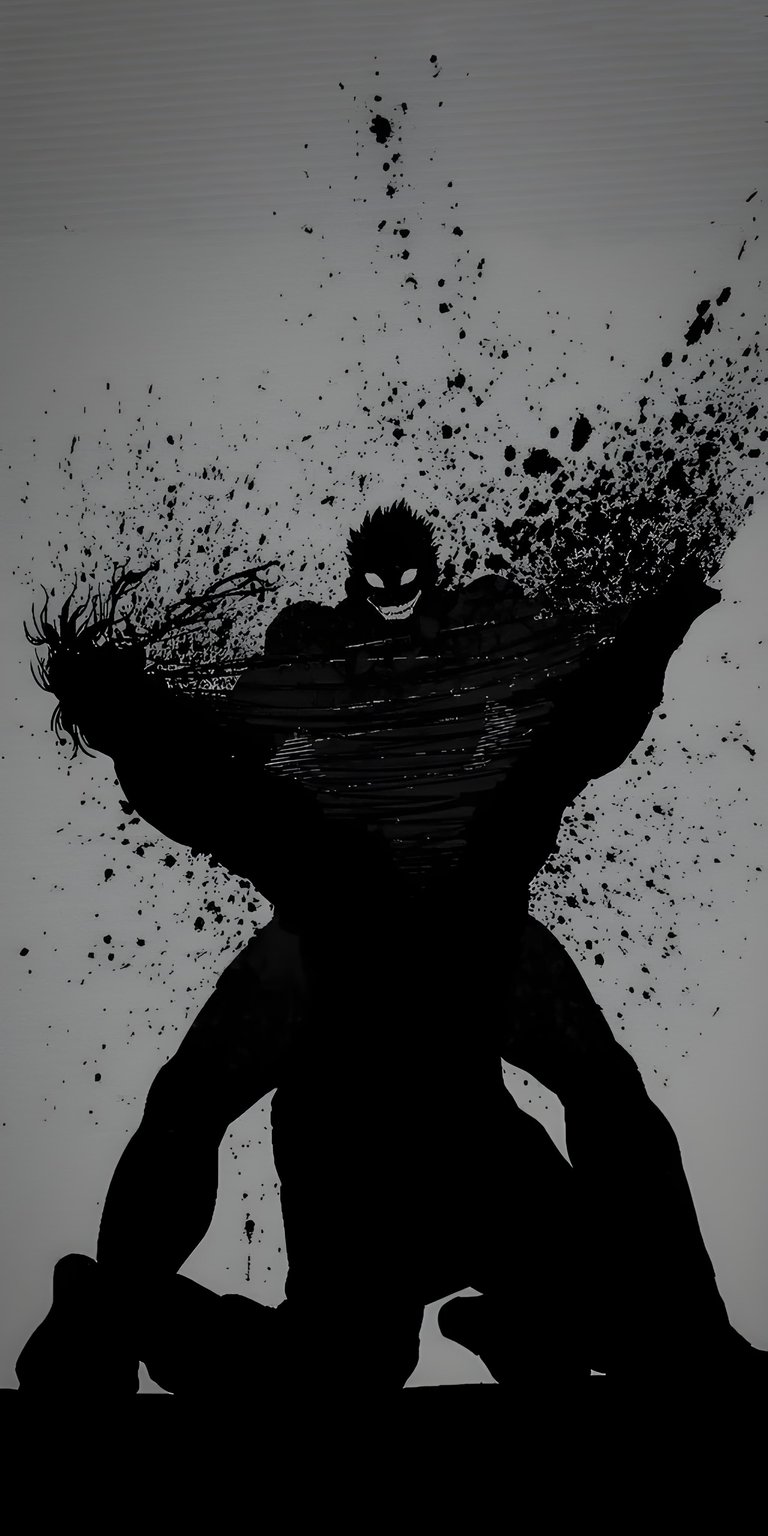 Download this striking Garou wallpaper in 4K for your iPhone, showcasing the menacing hero amidst a spray of black ink. This dynamic wallpaper captures Garou's intensity, complete with his eerie grin and spiky hair.