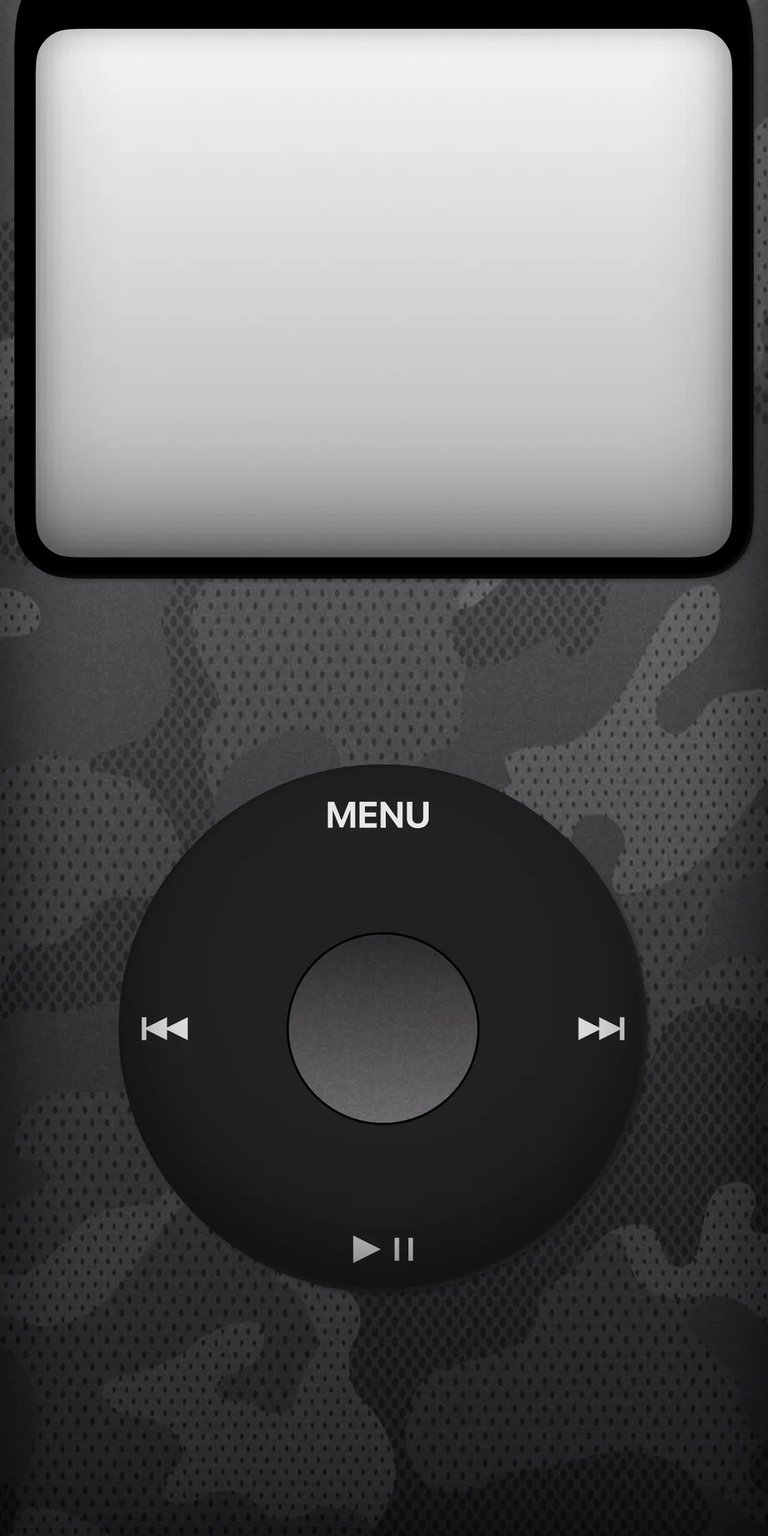 iPod Classic 4K wallpaper showcasing a detailed front view with click wheel, minimal interface, and dark background. This wallpaper is perfect for iPhone and highlights retro tech design in a clean aesthetic wallpapers style.