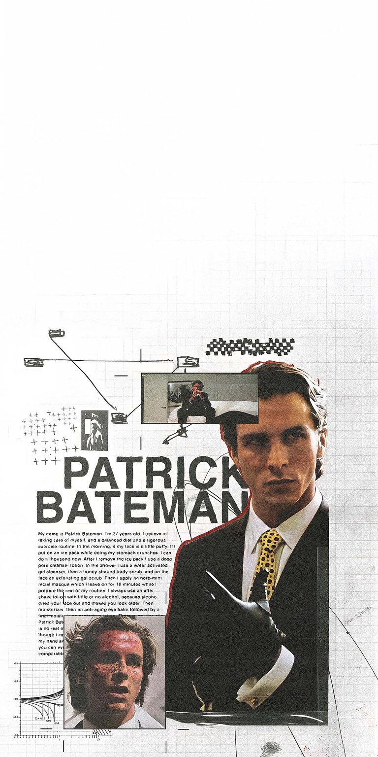 Patrick Bateman American Psycho movie poster collage art wallpapers