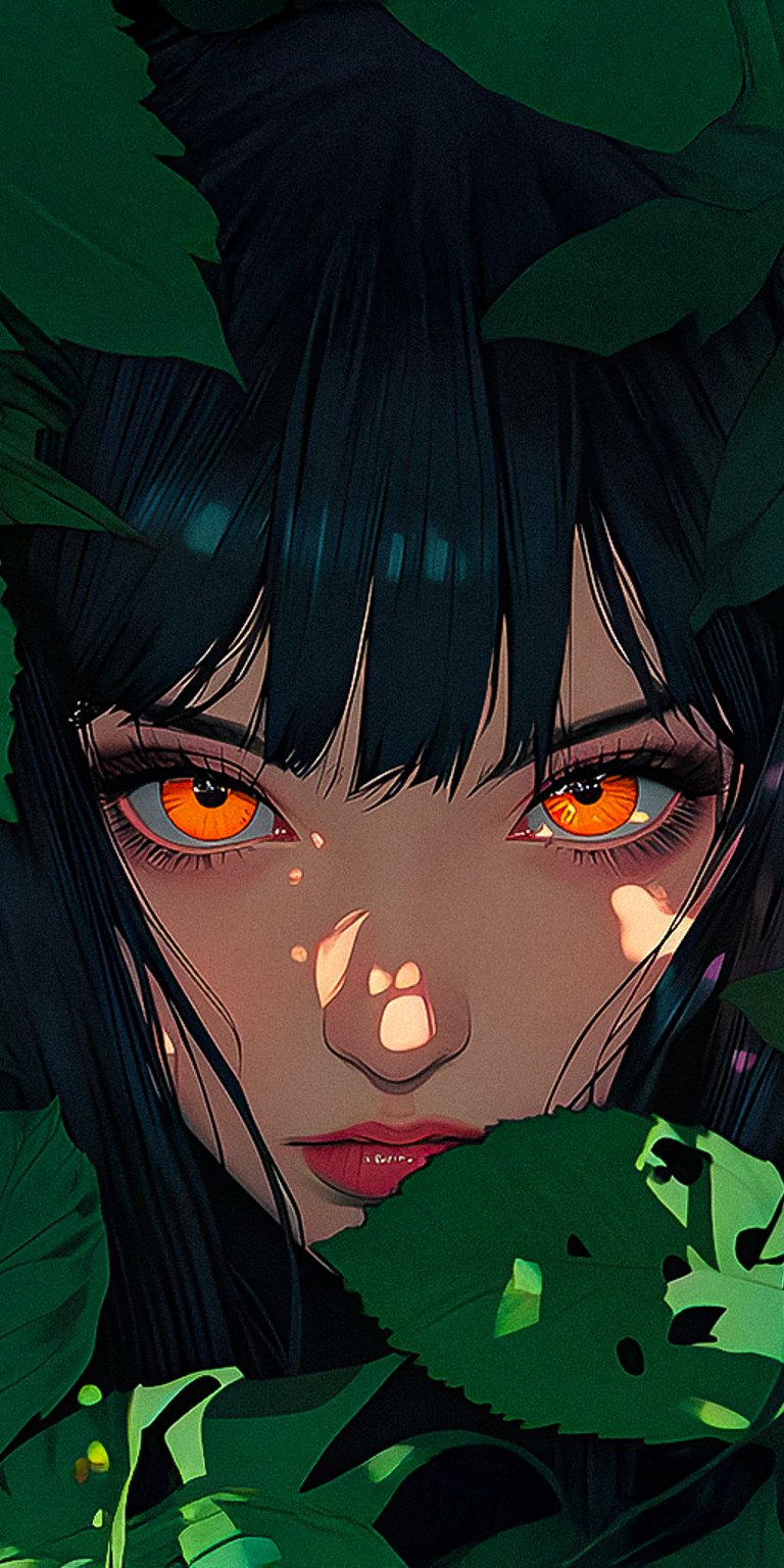 Forest girl eyes iPad wallpaper HD iOS