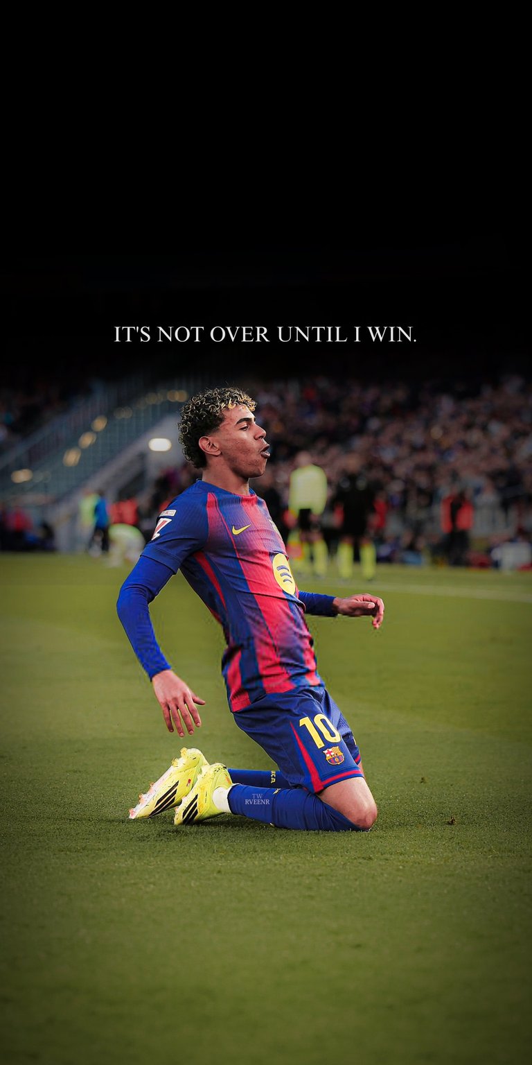 Lamine Yamal 4K wallpaper presented in Aesthetic wallpapers style, capturing a powerful knee-slide celebration with cinematic depth. This wallpaper is optimized for iPhone, featuring rich red and blue colors, natural stadium lighting, and a confident, victorious match-day mood that works perfectly as a wallpaper.