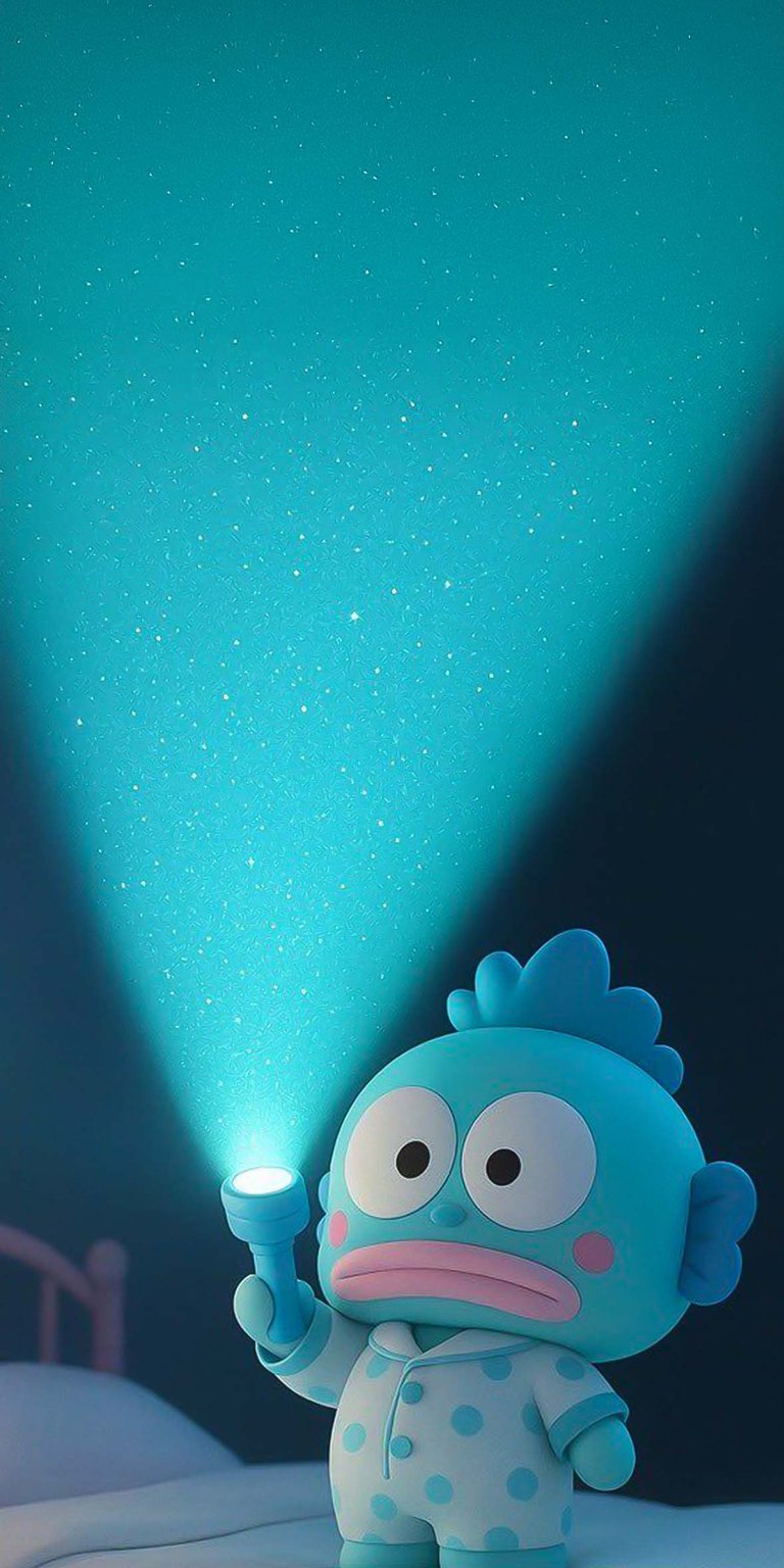 Hangyodon holding flashlight iPhone wallpaper