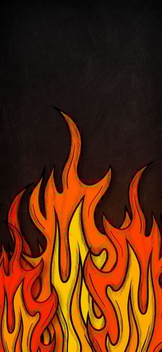 Burning up cartoon mobile wallpaper