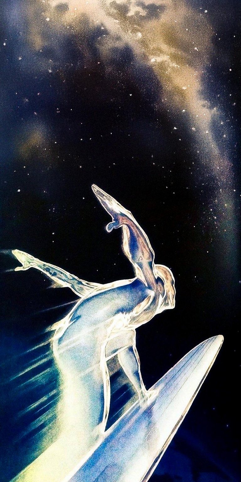 Silver Surfer in space iPhone wallpaper 4K
