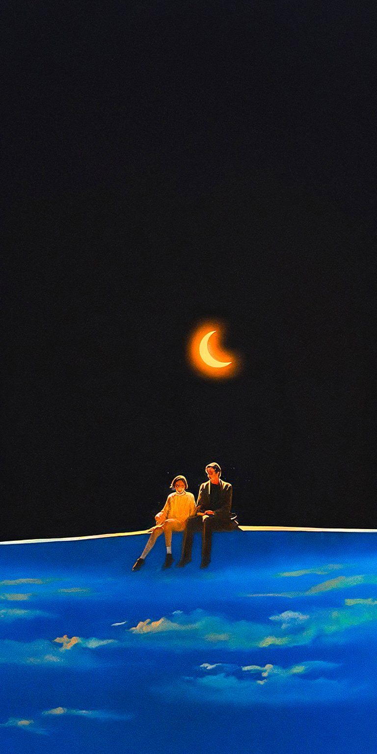 Couple in the moonlight wallpaper iPhone 4K