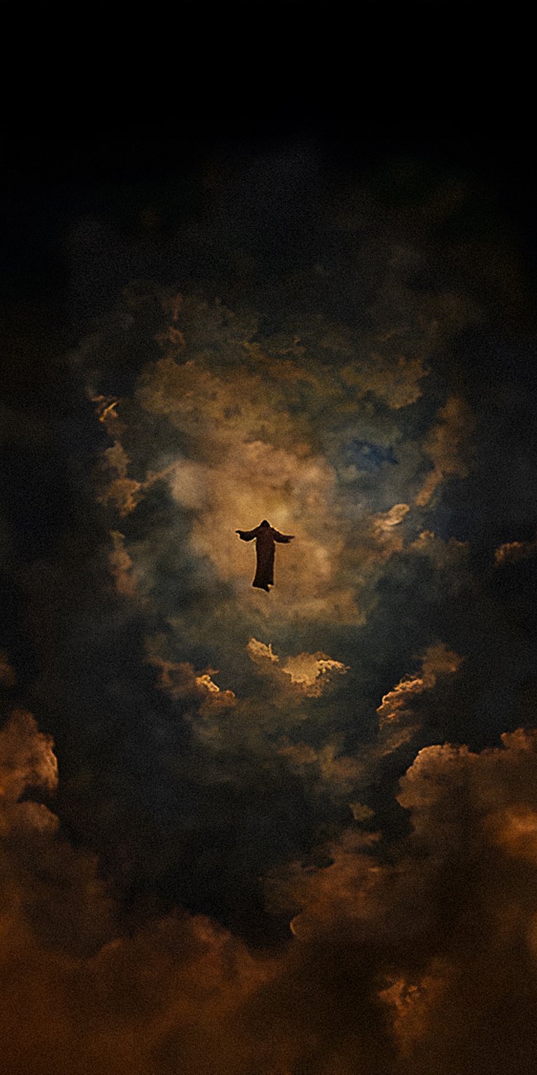 Jesus in sky iPad Wallpaper HD