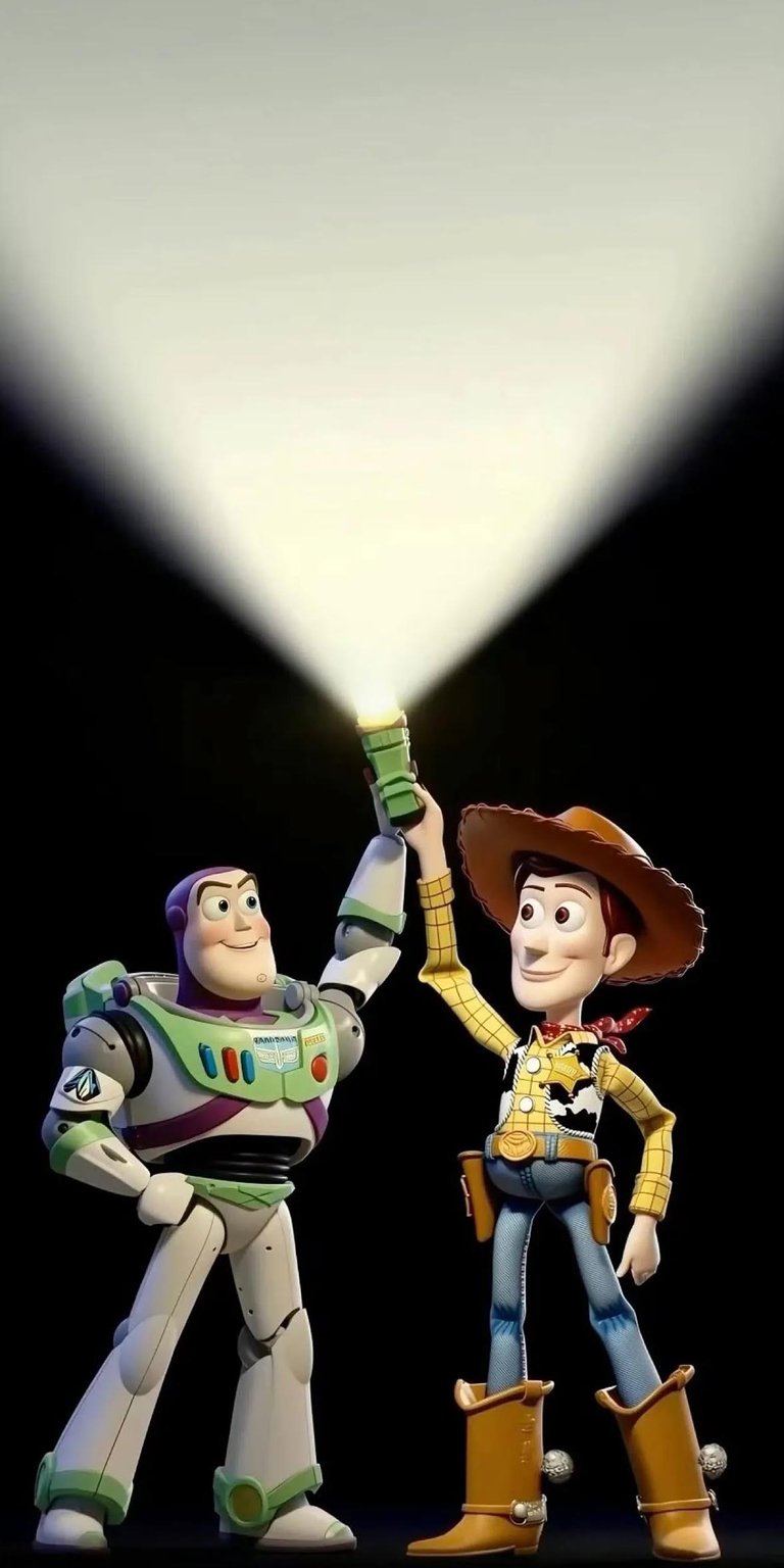 Buzz Lightyear and Woody holding flashlight wallpaper HD iPhone