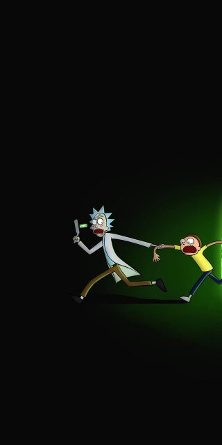 Rick and Morty running in the dark wallpaper iPhone