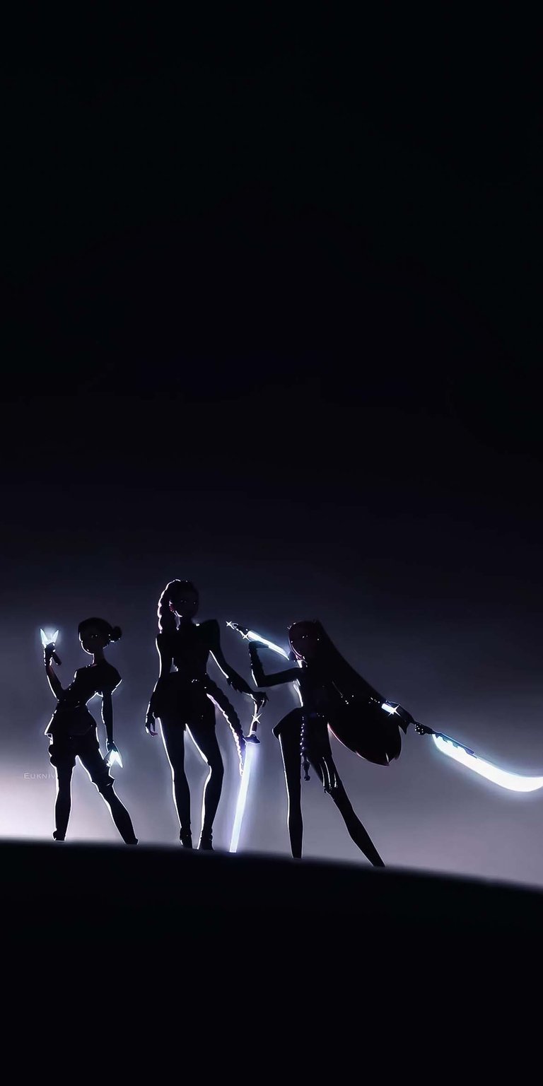 Kpop Demon Hunters girls shadow wallpaper HD iPhone