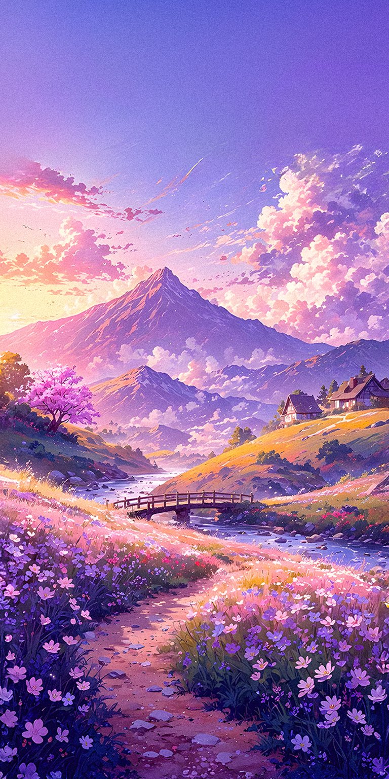 Nature Animated Mountain iPhone 4K wallpaper