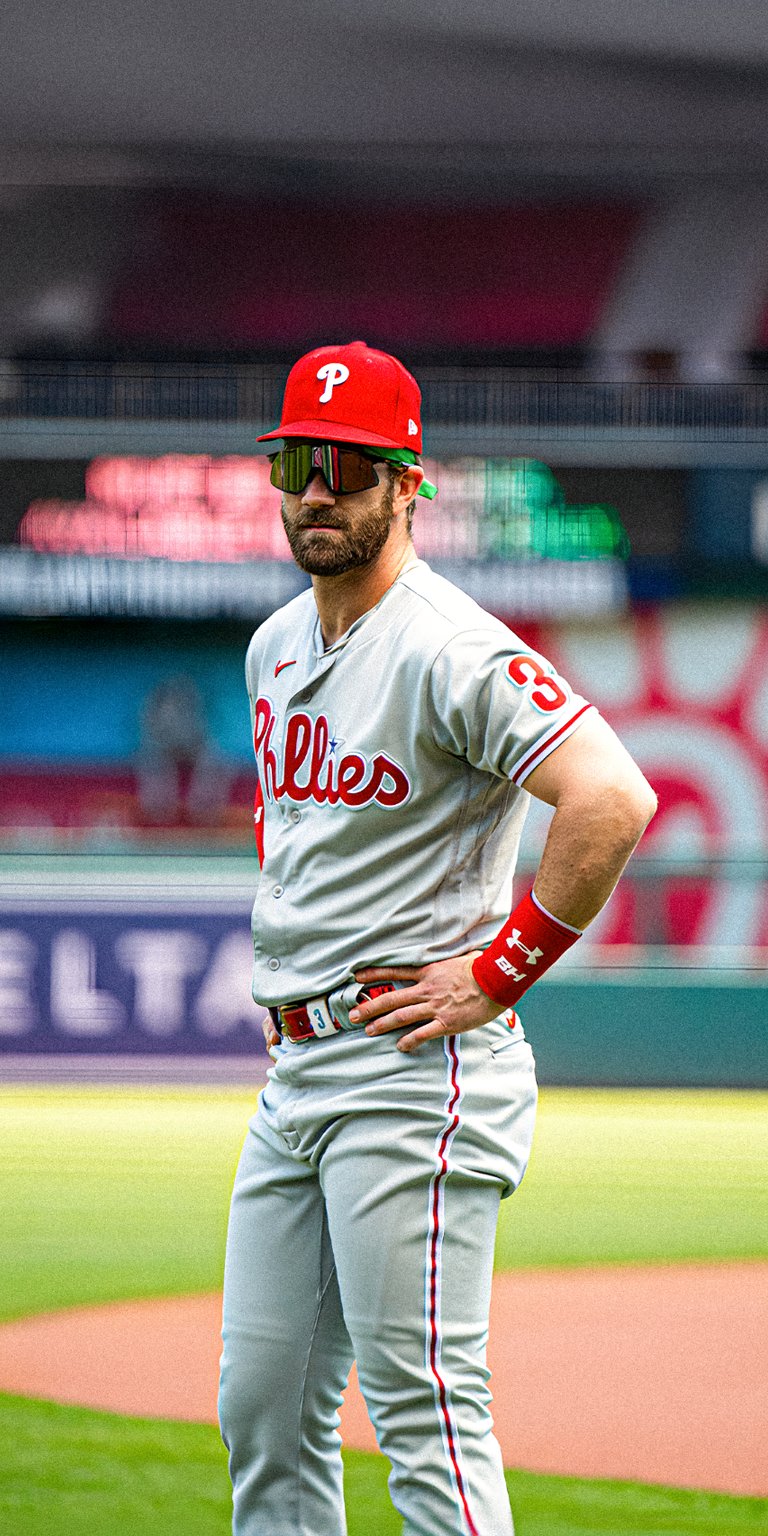 Bryce Harper wearing sunglasses in the field wallpaper