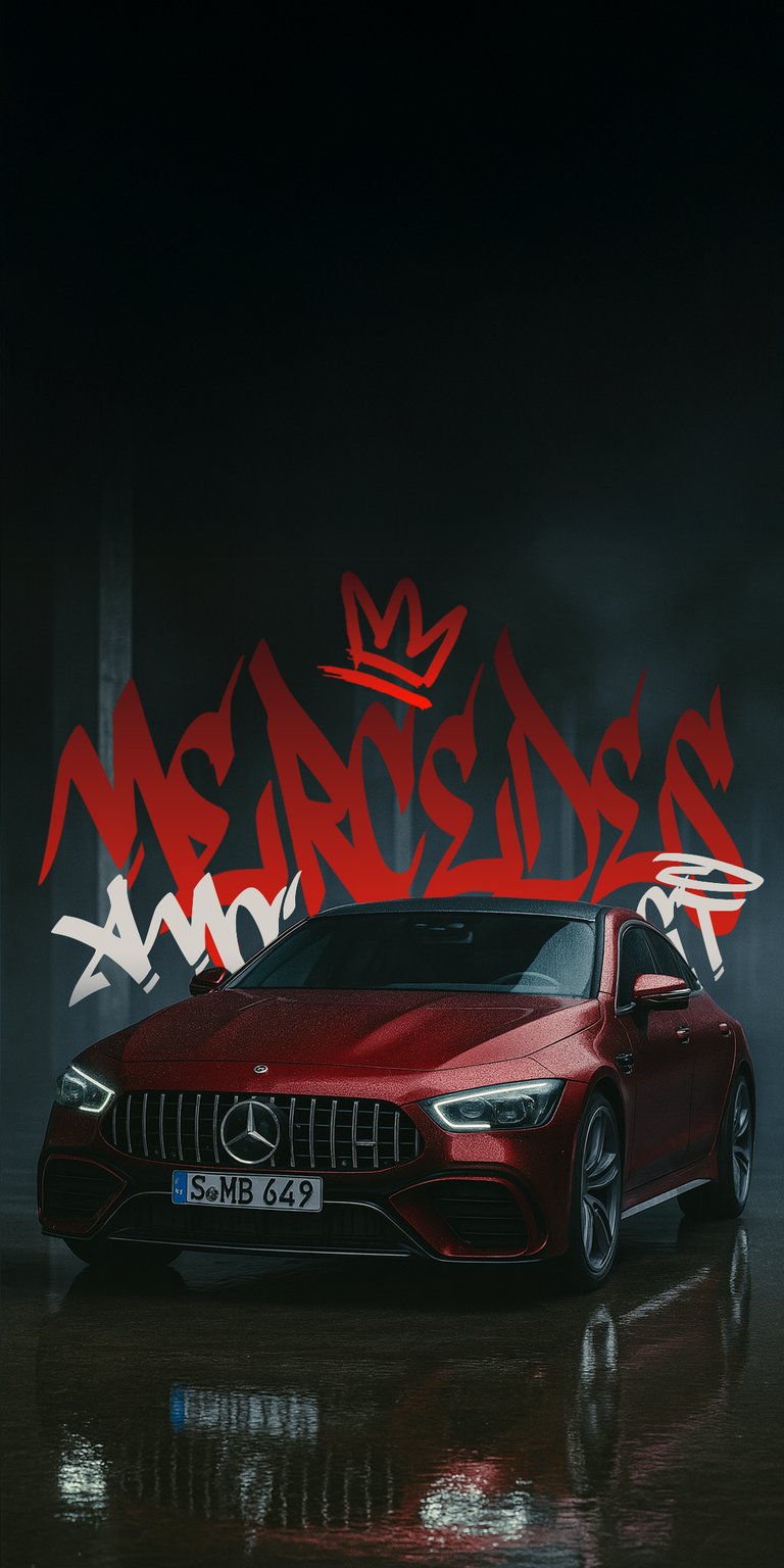 AMG GT maroon with graffiti wallpaper HD