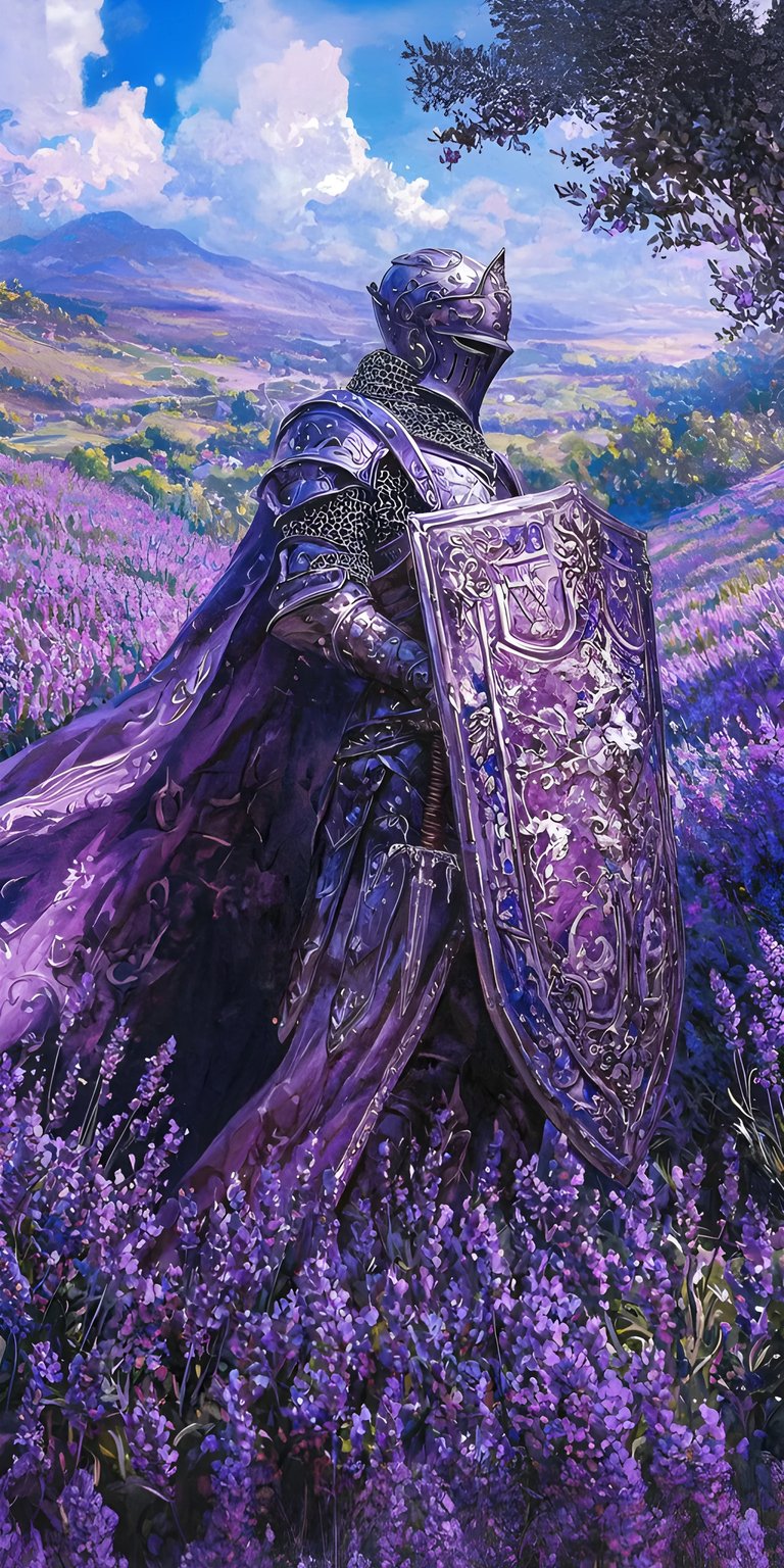 The knight purple art iPhone wallpaper 4K