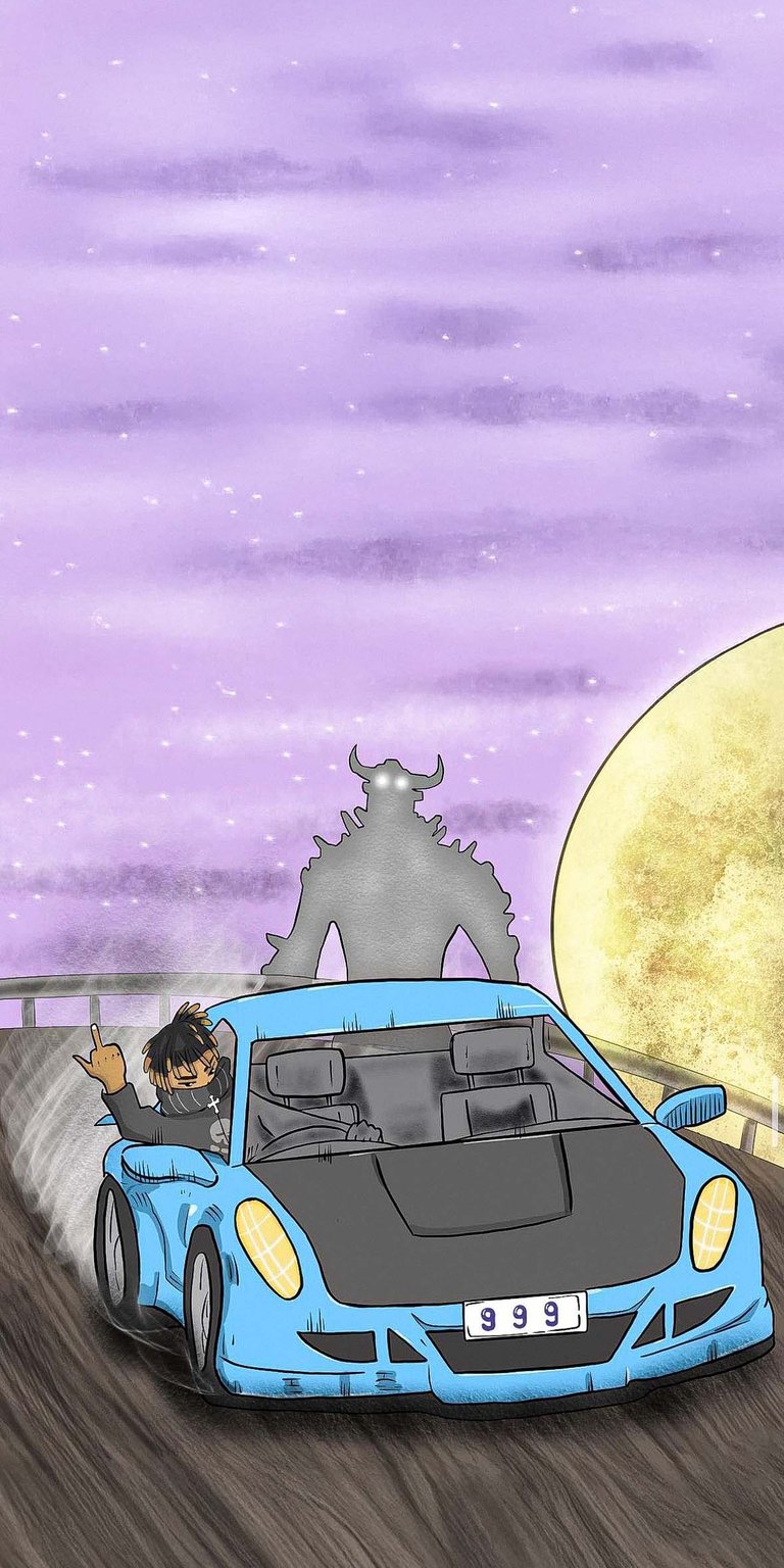 Juice WRLD 999 sports car iOS wallpaper HD