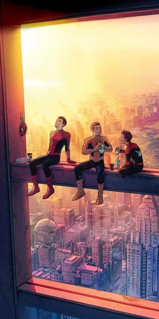 Spiderman trio together wallpaper iPhone