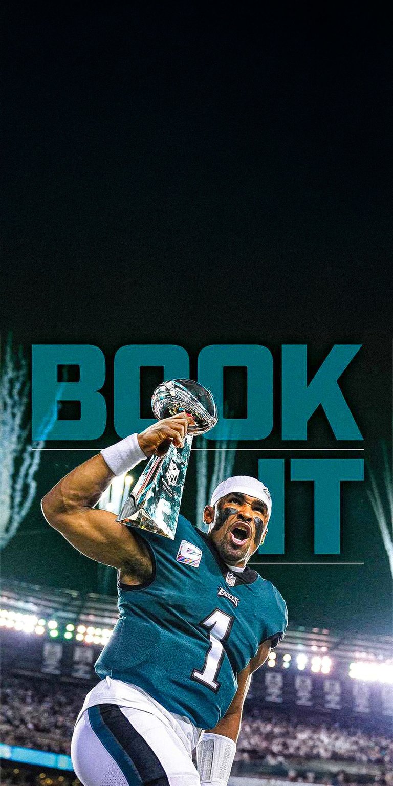 Jalen Hurts Philadelphia Eagles with Trophy Wallpaper