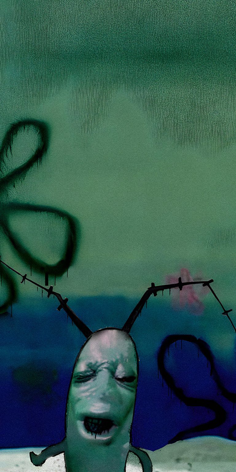 SpongeBob Square Pants Plankton with very old face wallpaper