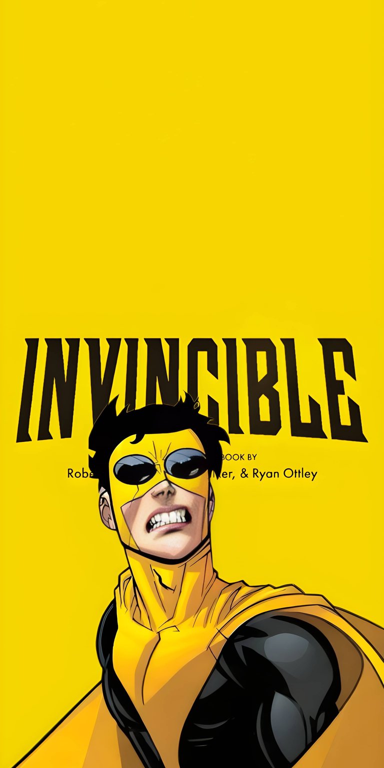 This Invincible 4K wallpaper features Mark Grayson in his classic yellow and black suit against a vibrant, minimalist background. Perfect for your iPhone, these aesthetic wallpapers capture the bold lines and intense energy of the original comic art.