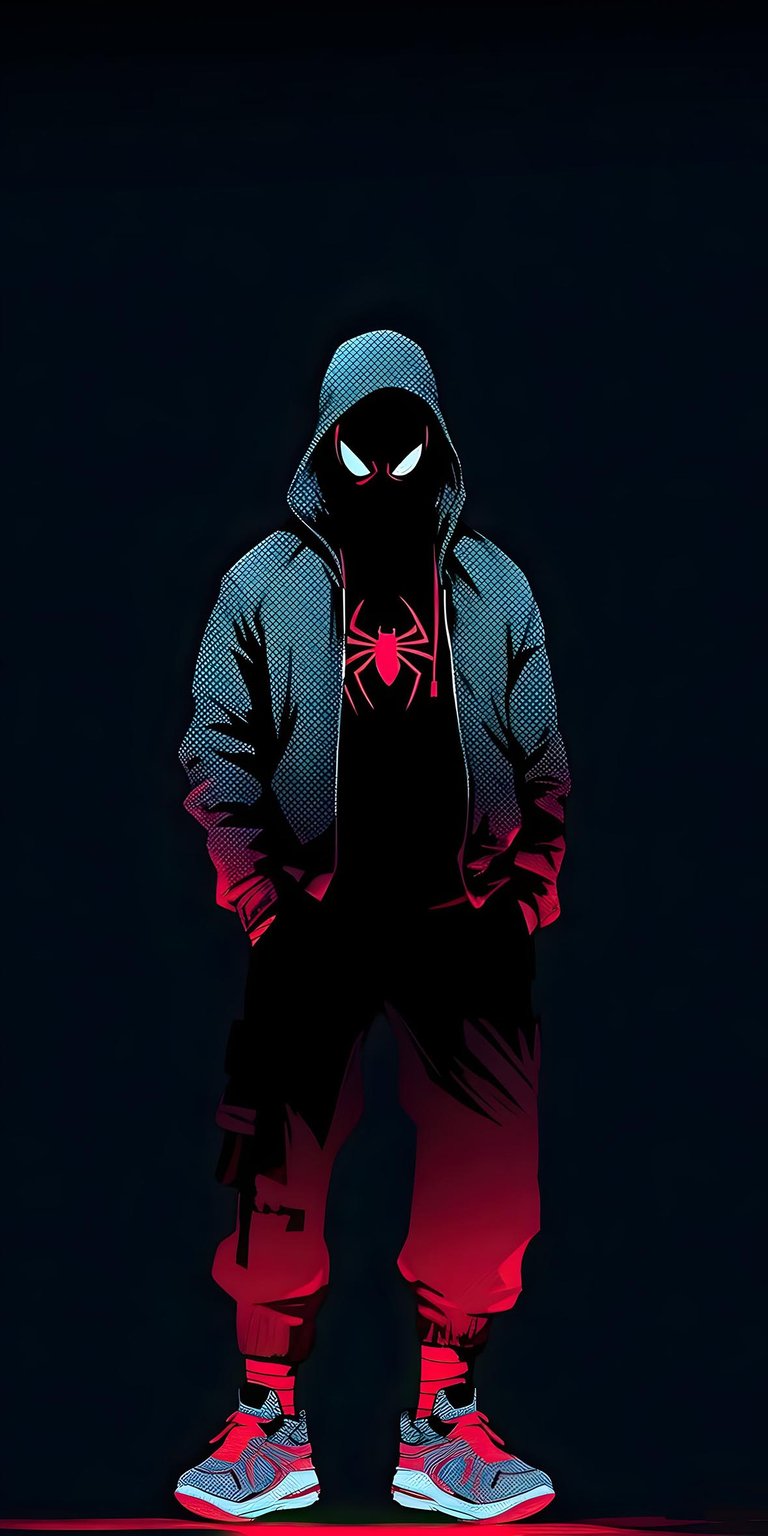Spiderman Miles dark wallpaper iPhone HD